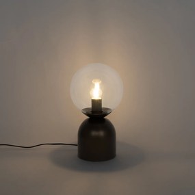 Lampa stołowa Hotel Chic ciemnobrązowa z przezroczystym szkłem - Pallon Trend