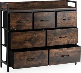 Komoda z Szufladami HUDSON 98 cm Dąb Rustykalny/Czarny Loftowa