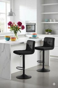 Hoker Kuchenny Czarny Z Aksamitnym Siedziskiem S8-A96