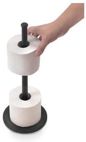 Stalowy stojak na papier toaletowy w kolorze matowej czerni Lava – Metaltex