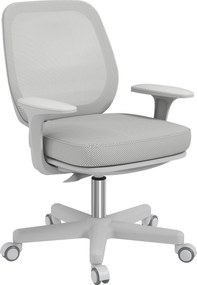 Vinsetto Fotel biurowy, ergonomiczny fotel biurkowy z funkcją obrotu, regulowany 55 x 48 x 82,5-94,5 cm, szary