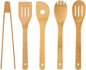 Zestaw akcesoriów kuchennych w bambusowym bloku: 6 noży i 5 przyborów