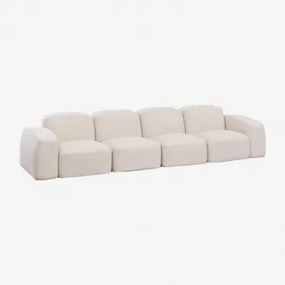 Bastian 4-częściowa Modułowa Sofa Gruba Biała Szenila - Sklum