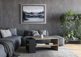 Ława MURCIA 100x55cm dąb artisan/czarna HALMAR