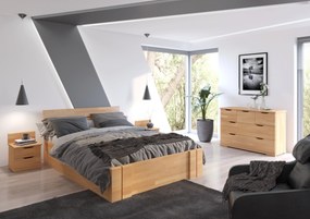Łóżko bukowe Visby Arhus High Drawers