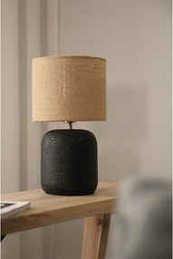 Czarna lampa stołowa z kloszem z juty (wys. 32,5 cm) Montagna – Markslöjd