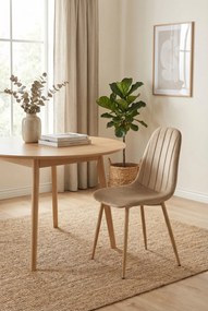 Brązowe welurowe krzesło metalowe N8-N82