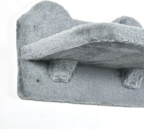 PawHut Zestaw do Wspinaczki dla Kotów, Hamak, Drapak, Platformy, Plusz, Sizal, Szary