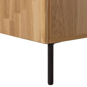 Szafka pod TV z litego drewna dębowego w naturalnym kolorze 180x56x46 cm Bono – WOOOD