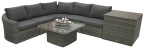 Rattanowy zestaw modułowy BORNEO LUXURY dla 5 osób (szary)