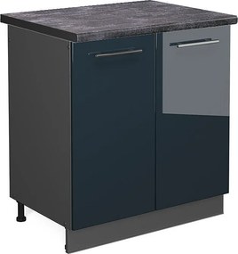 Szafka pod zlew ciemnoniebieski wysoki połysk 80x60x82 fame-line