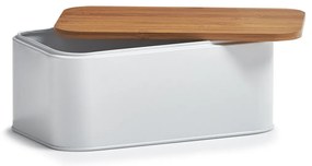 Metalowy chlebak z bambusową deską do krojenia, 2w1, 31x18x13 cm, ZELLER
