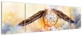 Obraz - Łapacz snów z piórami (170x50 cm)