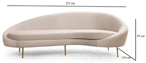 Kremowa sofa 255 cm Eses – Artie