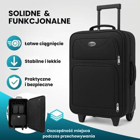 Zestaw walizek TRAVEL, 5-częściowy, czarna Monzana