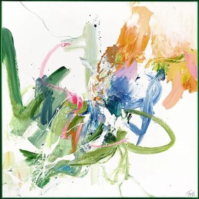 Obraz z ręcznie malowanymi elementami 102x102 cm Confidential Green – Malerifabrikken