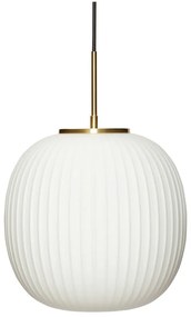 Biała lampa wisząca ze szklanym kloszem ø 32 cm Serene – Hübsch