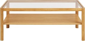 Stolik ze szklanym blatem w naturalnym kolorze 60x110 cm Lourmarin – House Nordic