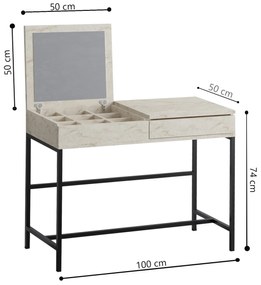 Stolik kosmetyczny Linda Travertine