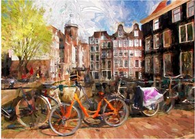 Obraz na szkle - Amsterdam, malarstwo (70x50 cm)