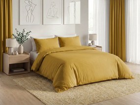 PrzytulneMieszkanie.pl PrzytulneMieszkanie.pl Bawełniana pościel CALMORA musztardowa Rozmiar pościeli: 2 szt 70 x 90 cm | 200 x 200 cm