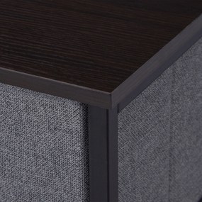 Homcom Szafka do Przechowywania 7 Szuflad Tekstylnych Metal Drewno Len Szara Wielofunkcyjna 635x30x71cm | Aosom PL