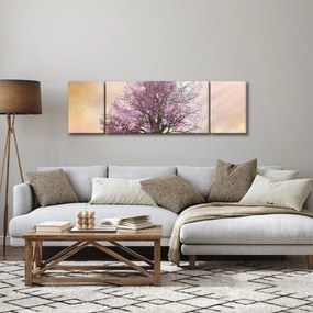 Obraz kwitnącego drzewa na szczycie wzgórza (170x50 cm)