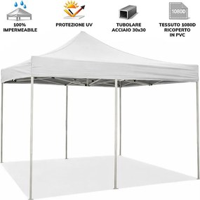 x 6 m Biała składana altana pokryta wodoodpornym PVC