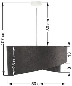 Grafitowo-miętowa lampa wisząca z weluru - EX991 Flegris 22X