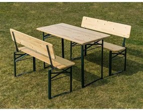 Happy Green Zestaw ogrodowy z oparciem 75 x 60 x 115 cm, jasnobrązowy