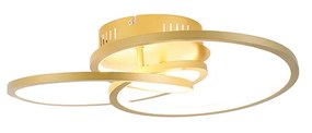 Lampa sufitowa złota 45 cm z wbudowanym LED 3-stopniowo ściemnialna - RowinDesignerski Oswietlenie wewnetrzne