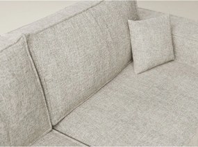 Beżowy rozkładany/ze schowkiem narożnik z tkaniny szenilowej (lewostronny/w kształcie litery L) Tonga – Maison de Rêve