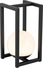 Zestaw 2 lamp stołowych zewnętrznych czarnych z dotykowym ładowaniem - Nowi