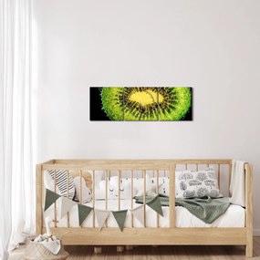 Obraz - szczegół kiwi w wodzie (z zegarem) (90x30 cm)
