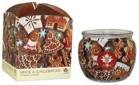 Świeca zapachowa w szklanym pojemniku i pudełku flower, Spice & Gingerbread, 90 g