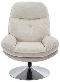 Fotel obrotowy z beżową teksturowaną tapicerką - ILMACA