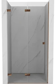 Mexen Lunar-F drzwi prysznicowe składane lewe 60 cm, transparent, różowe złoto - 836-060-000-60-00-L