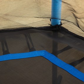 HOMCOM Trampolina dla dzieci, Ø163,5 cm, z siatką bezpieczeństwa, obicie, stal, do 50 kg, Czarny &amp; Niebieski