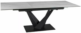 Stół rozkładany SORENTO CERAMIC 160(220)x90 biały/czarny mat SIGNAL
