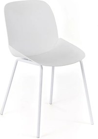 Zestaw 4 nowoczesnych krzeseł z białego polipropylenu "Azzurra" z malowaną metalową ramą do salonu