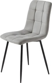 Komplet 4 nowoczesnych krzeseł do jadalni w kolorze jasnoszarym, w tkaninie "Milly" z siedziskiem tapicerowanym, 45x53 cm, 88 h