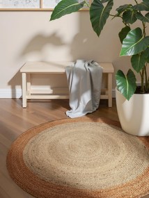 Dywan naturalny jutowy Jutta złoty 120 cm x 120 cm koło
