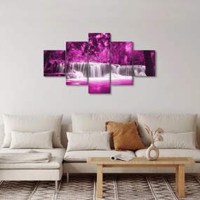 Obraz - Wodospad, fioletowy (125x70 cm)