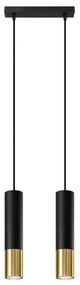 Sollux SL.0953 - Żyrandol na lince LOOPEZ 2xGU10/10W/230V czarny/złoty