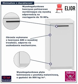 Nowoczesna wąska biała komoda - P0-R97