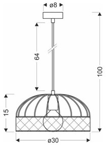 Czarna metalowa lampa wisząca ø 30 cm Levi – Candellux Lighting