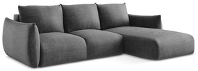 Ciemnoszary rozkładany narożnik (prawostronny/z szezlongiem) Leila – Makamii