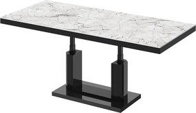 Rozkładany ławostół z marmurowym blatem Quadro Lux marmur/czarny