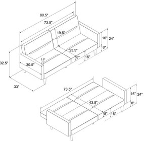 Ciemnoniebieska rozkładana sofa Støraa Mainstays