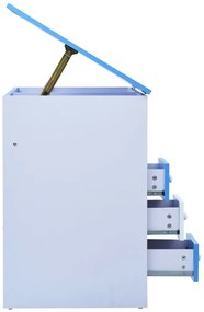 Niebiesko-białe biurko z uchylnym blatem do rysowania dziecięce K7-E65